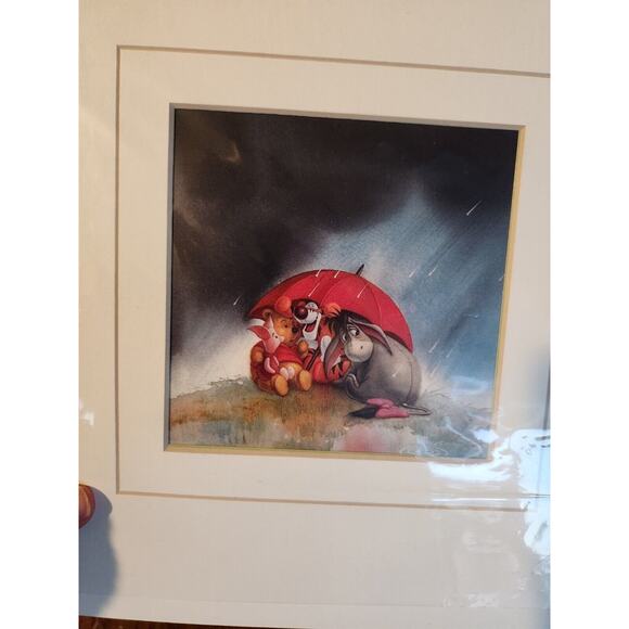 Lot 4 Winnie the Pooh Seasons Matted Art Prints 11x8 Disney Tigger Piglet Eeyore - Picture 8 of 8
